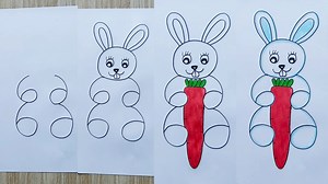 43K views · 289 reactions | How to draw a rabbit with number 6 for kids | Very easy cute rabbit drawing with number 6 | Priyanka creative guru | Facebook