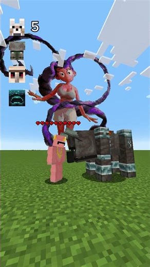 mobs vs player's health in minecraft #minecraft #battle