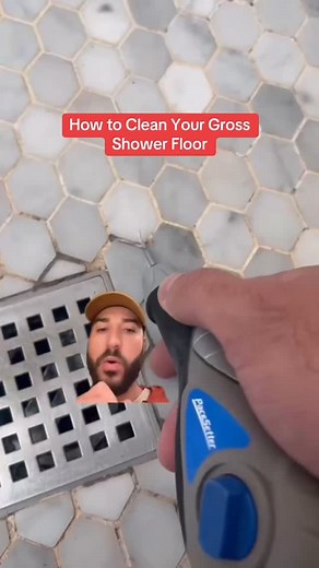 Your shower floor probably looks gross if it’s tile, here’s how to clean it. #homerepair #housecleaning #homeimprovement #diy #homerenovationideas #contractorsofinsta #homeremodeling | Remodel School