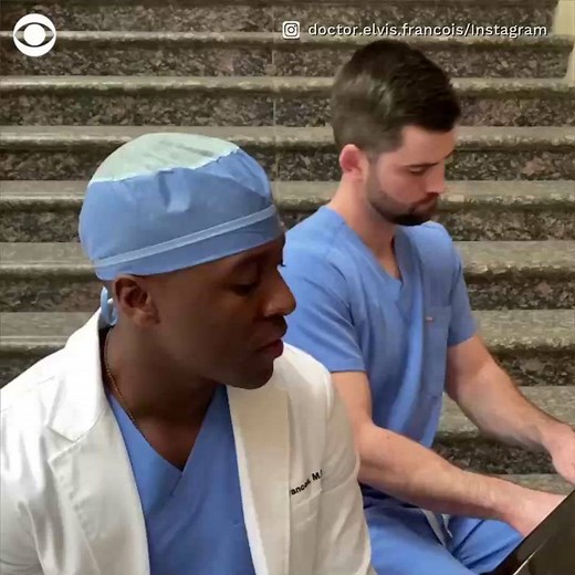 Dr Elvis Francois, an orthopedic surgery resident at the Mayo Clinic, performs a heartwarming rendition of John Lennon's "Imagine"—and it may bring you to tears. | CBS News
