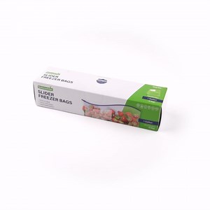 Restaurantware-Bag Tek 1 Gallon Freezer Slider Bags, 25 Disposable Zipper Pouch Bags - Slide Zipper, Expandable Bottom, Clear Plastic Freezer Bag, With Write-On-Label, For Food Storage