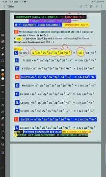 CHEMISTRY CLASS-12| CHAPTER 4|d,f ,block elements| इलेक्ट्रॉनिक configuration |#YTSHORTS​​ #shorts​​