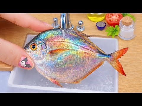 Easy Fish Recipe 🍋 Grilled Whole Fish with Lemon & Herbs in Tiny Kitchen | Mini Yummy