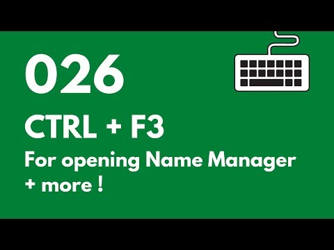 026 Excel Keyboard Shortcuts: CTRL + F3 for opening the Name Manager + more!