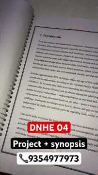 Ignou DNHE 04 project + synopsis #ignouproject
