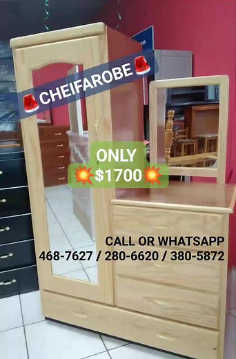 ❗❗❗IN STOCK❗❗❗ 🔥CHEIFAROBE🔥 ONLY 💲1,700 ONLY AT THE # 1 STORE IN TRINIDAD Samie's Furniture & Appliance 💯 DONT MISS OUT❗❗❗ 🏃‍♂️COME ON DOWN🏃‍♂️ 💯MANY OPTIONS TO SUIT YOUR BUDGET ☎️CALL OR WHATSAPP NOW 📞468-7627 📞280-6620 📞380-5872 💵CASH ON DELIVERY AVAILABLE 🚛 ❗A WIDE RANGE OF PAYMENT OPTIONS ARE AVAILABLE FOR YOUR CONVENIENCE ❗ 💲WIPAY 💳VISA CARD 💳DEBIT CARD 💳LINKS 💵CASH 🎯CHECK US OUT AT UNIT 52 LALL'S SHOPPING MALL DEBE #indoor #outdoor #kitchen #hutch #bestservice #bestdeals 
