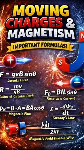 Moving Charges and Magnetism | Important Formulas | NEET JEE EAMCET Physics