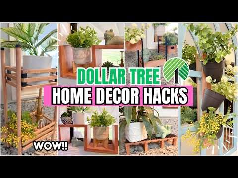 Dollar Tree Decor Hacks You NEED to Try 🌿 Easy DIY Tabletop Plant Stands & Planters