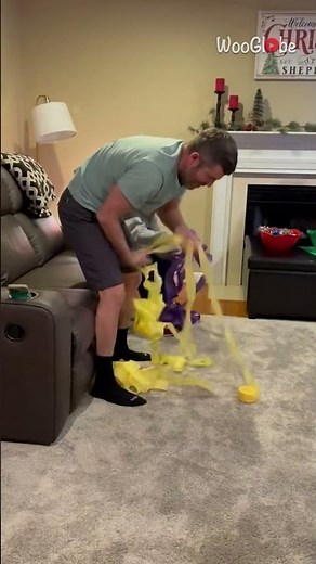 Christmas Game Fun: Unwrap Crepe Paper Challenge! || WooGlobe