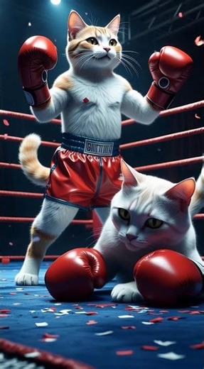 Epic Cat Boxing Match 🥊😂 | Funny Cats in the Ring | #Shorts