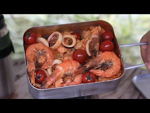 How to cooked paella using British army mess kit / Seafood bowl / 英軍飯盒パエリア / 海鮮丼 / イギリス軍メスキット