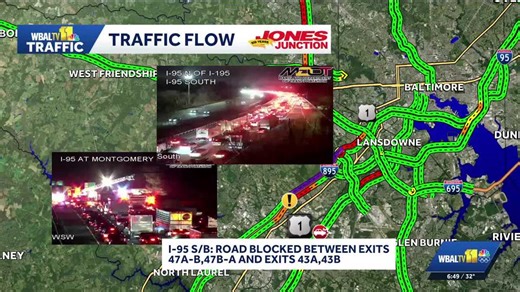 Fatal crash closes I-95 in Elkridge, delays last through morning
