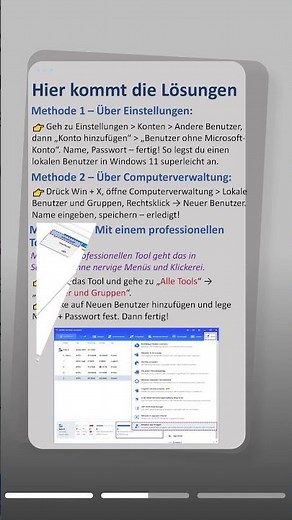 💻 Kein separates Konto? So einfach kannst du lokalen Benutzer anlegen Windows 11! 🙌#microsoft #user