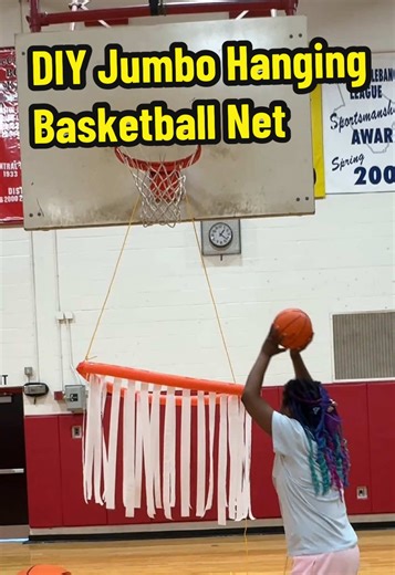 DIY Jumbo Hanging Basketball Net for Gentle Shooters