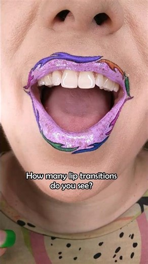 How many makeup transitions 💄 for these sparkly lips? 🪄
