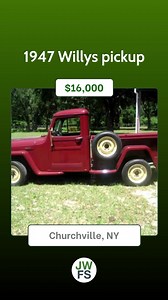 New Listings on Jeep Willys For Sale! 1.) 1947 Willys pickup located in Churchville, NY – Asking $16,000 2.) 55 Willys Wagon located in Spokane, WA – Asking $7,500 3.) 1948 Willys CJ2A Jeep located in Pengilly, MN – Asking $11,000 4.) 1950 Willys CJ3A Jeep - Reduced Price located in Cool, CA – Asking $15,000 To get more info on these ads and see more, visit the Willys only marketplace on our website. #willysforsale #jeepwillysforsale #willysjeepforsale #willys #jeep | Willys For Sale
