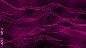 Pink color background digital particle line wave animation