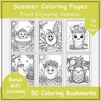 Summer Coloring Pages | Fruit Coloring Sheets | Easy Coloring Activity for Kids
