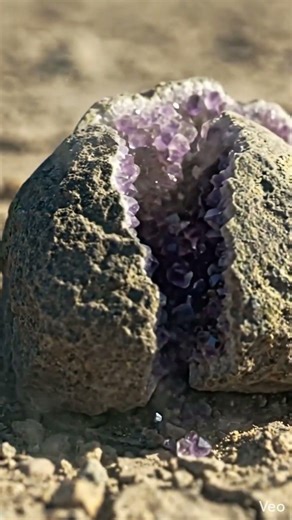 "This Rock Looks Ordinary Outside… But Crack It Open and THIS Is Inside 💎 Nature's Hidden Secret!"