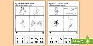 'ng' Cut and Stick Worksheet