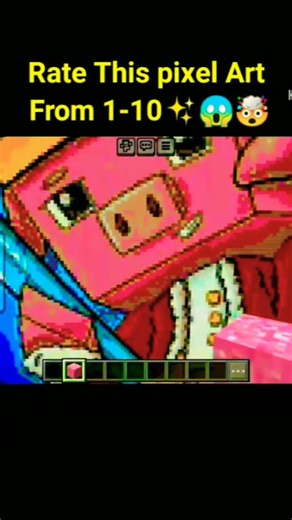 I built TECHNOBLADE Pixel Art in Minecraft! 🐷👑😱🤯 (Rate it 1-10!) #technoblade #neverdie #legend
