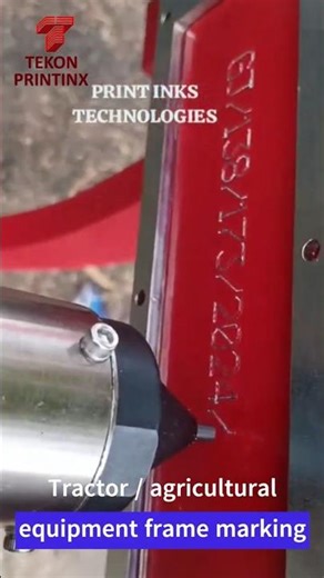 Tractor Chassis Number Marking with Dot Peen Marking Machine - Agricultural equipment frame marking