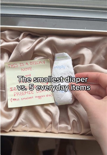 Today I found out that a nano preemie diaper is as big as a sticky note and now I am crying 😭 #huggies #niculittlefighters #preemie #smallestdiaper