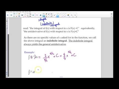 Indefinite Integrals and Properties