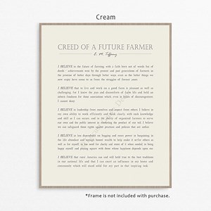 The FFA Creed by EM Tiffany With Multiple Color and Framing Options, Creed of A Future Farmer Original Text by Erwin Milton Tiffany 1928 - Etsy