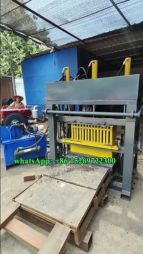 diesel engine concrete hollow block moulding machine for cement brick with hydraulic #cementproducts