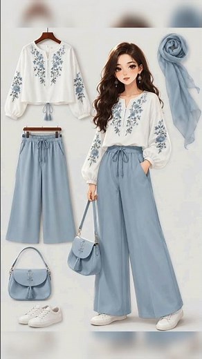 Beautiful Light Blue Dress Styling Ideas 💫 | Casual & Elegant Look #fashion#shorts