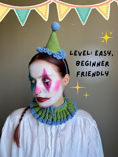 Clown Core: Crochet Jester Hat & Collar Pattern, Clown Costume (PDF Pattern) - Etsy