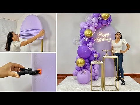 Como hacer un Arco de Globos e instalarlo en un Panel – 🎉 Balloon Garland On Backdrop 🎉