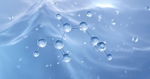 Fumaric acid rotating molecular structure, 3d model of molecule, e297, looped video