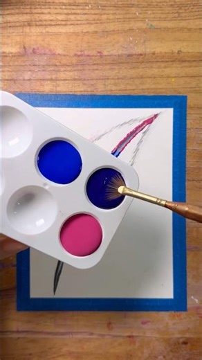 How to Paint a Feather using a Fan Brush! 🖌️✨ Idea with Night Colors! 🌌 #art #artistomg #crafts