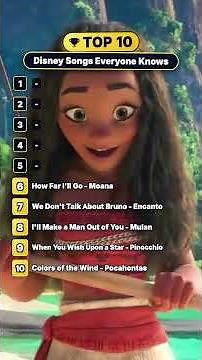 Top 10 Disney Songs Everyone Knows! #disney #disneymusic #disneyworld #songs #memories #DisneySongs