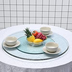 24 Inch Glass Lazy Susan, Round Dining Room Turntable