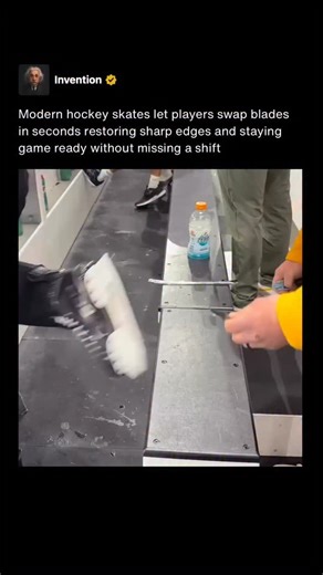 Invention on Instagram: "Early hockey skates did not allow blade replacement because the steel was permanently attached to the boot using rivets or welds. When blades wore down players simply sharpened them repeatedly until there was no usable steel left. If a blade cracked or failed the only real solution was replacing the entire skate which made equipment costly and limited performance consistency. As skating speeds increased and the game became more physical manufacturers began separating the