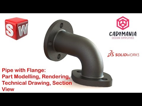 SolidWorks Tutorial: Designing a Pipe Joint with Flange and Generating Drawings #cad #mechanical