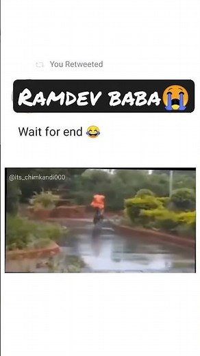 Ramdev Baba Cycle Accident 😭 || funny video🤣#shorts #ramdev #funnyvideo