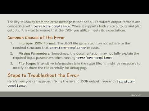 Fixing the terraform-compliance ERROR: is not a valid terraform plan json output Issue