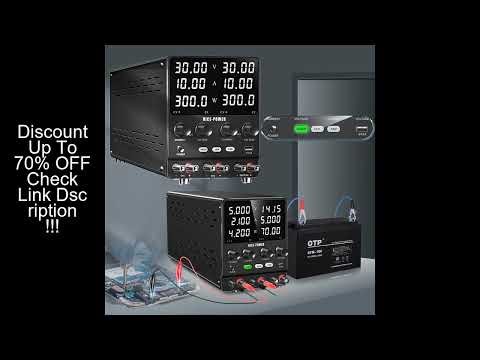 Dual Display Lab Power Supply Adjustable 3 Channel 120V 240V Digital Bench Power Source Multiple Out