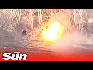 Russian tanks explodes in ball of flames as Ukrainian forces strike