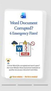 Word File Corrupted? How to Repair & Recover It Fast#msword #filerecovery