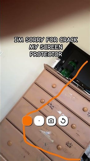 I accidentally cracked my screen protector from the cabinet on the bottom left