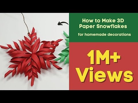3D Snowflake DIY Tutorial - How to Make 3D Paper Snowflakes for homemade decorations