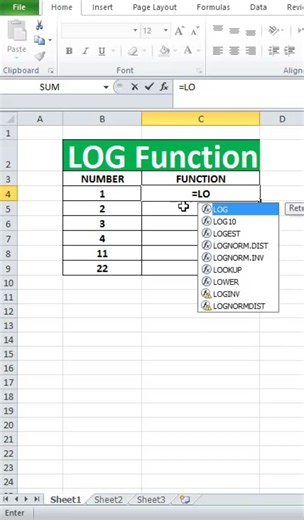 LOG Function in Excel | Calculate Logarithm With Any Base