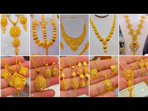 Lightweight gold chain pandant sets | dailywear gold chain pandant |lightweight gold bridal necklace