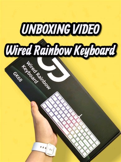Wired Rainbow Gaming Keyboard with LED Backlight - Ergonomic Membrane Keyboard with 68 Keys RGB Lights - Soft Clicking Noise #keyboard #ergonomickeyboard #gamingkeyboard #membranekeyboard #keyboardwithlights