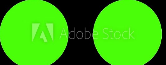 Cartoon Eyes Blinking Animation With Simple Eye Shapes Opening And Closing Representing Expression Attention. Watching From The Inside View. Or Character Reaction Isolated On Dark Background and Green